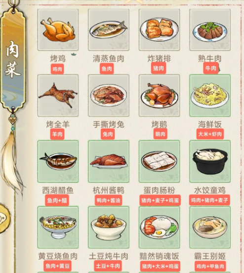 华夏千秋菜谱有哪些 华夏千秋菜谱介绍 华夏千秋菜谱有哪些 华夏千秋菜谱介绍