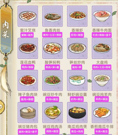 华夏千秋食谱介绍 华夏千秋食材获取 华夏千秋食谱介绍 华夏千秋食材获取