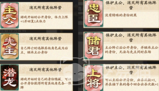 名将杀身份玩法详解 名将杀主公忠臣反贼内奸四大身份规则与策略