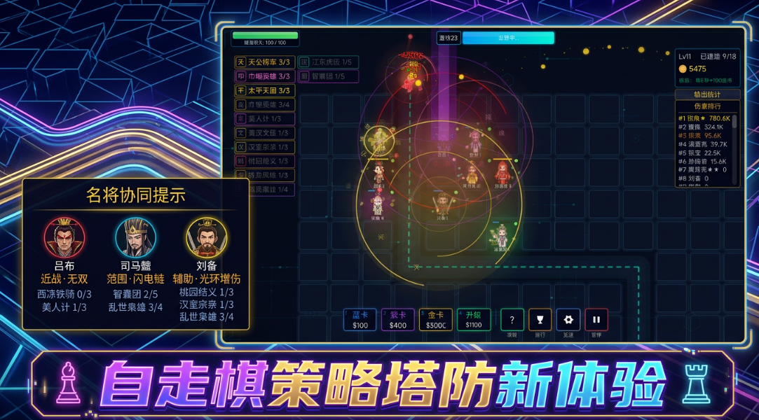 霓虹塔防三国好玩吗 霓虹塔防三国核心玩法与特色系统详解