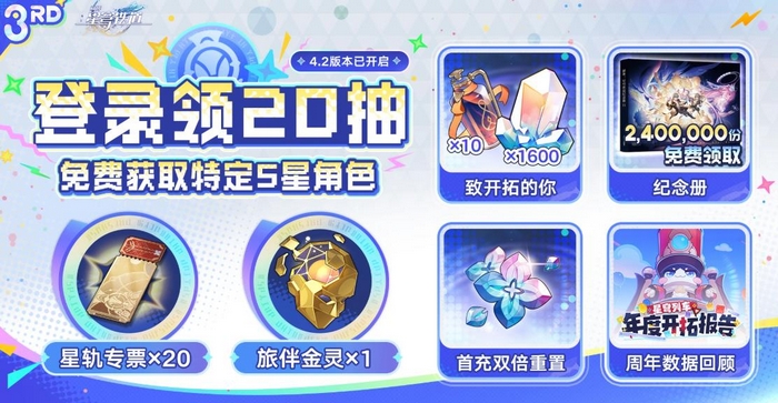 崩坏星穹铁道4.2版本福利汇总｜新增角色活动、登录奖励与限时资源获取指南