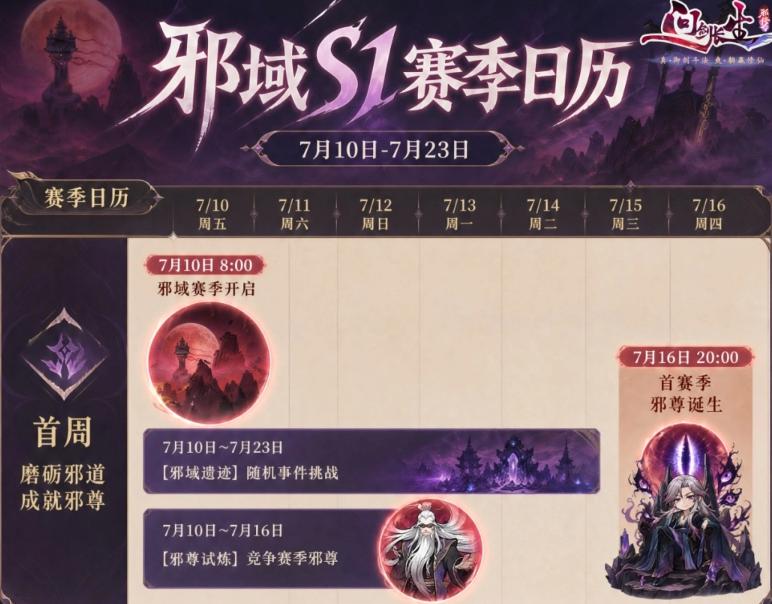 问剑长生邪域S1赛季开启时间揭晓 问剑长生邪域S1赛季前瞻与玩法详解