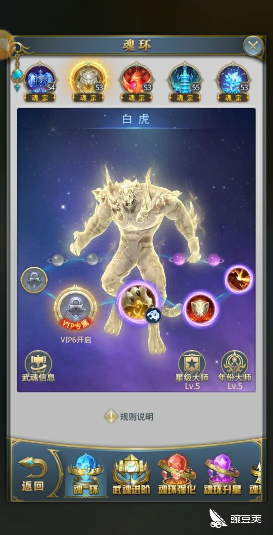 对于前排来说,有两种武魂,分别是白虎和大力金刚熊,他们俩的差别在于