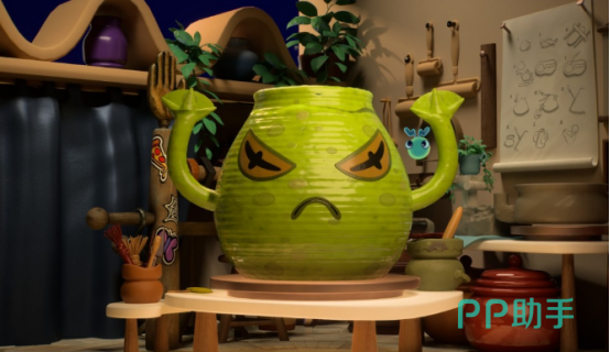 Kiln游戏多人乱斗界面截图,展示陶罐投掷与精灵角色互动场景