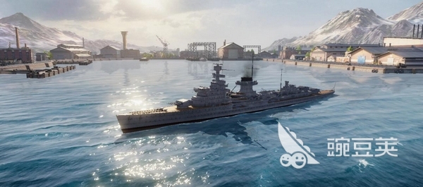 苍蓝前线游戏主视觉图：3D写实战列舰海上战斗场景
