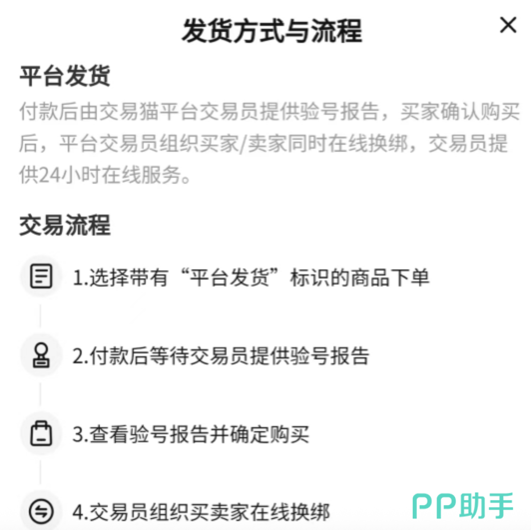 CF端游卖号平台推荐:交易猫APP商品详情页与验号报告示例