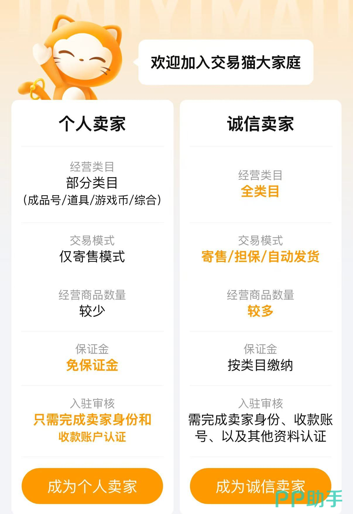 交易猫APP安卓版界面截图,展示寄售托管与估值功能