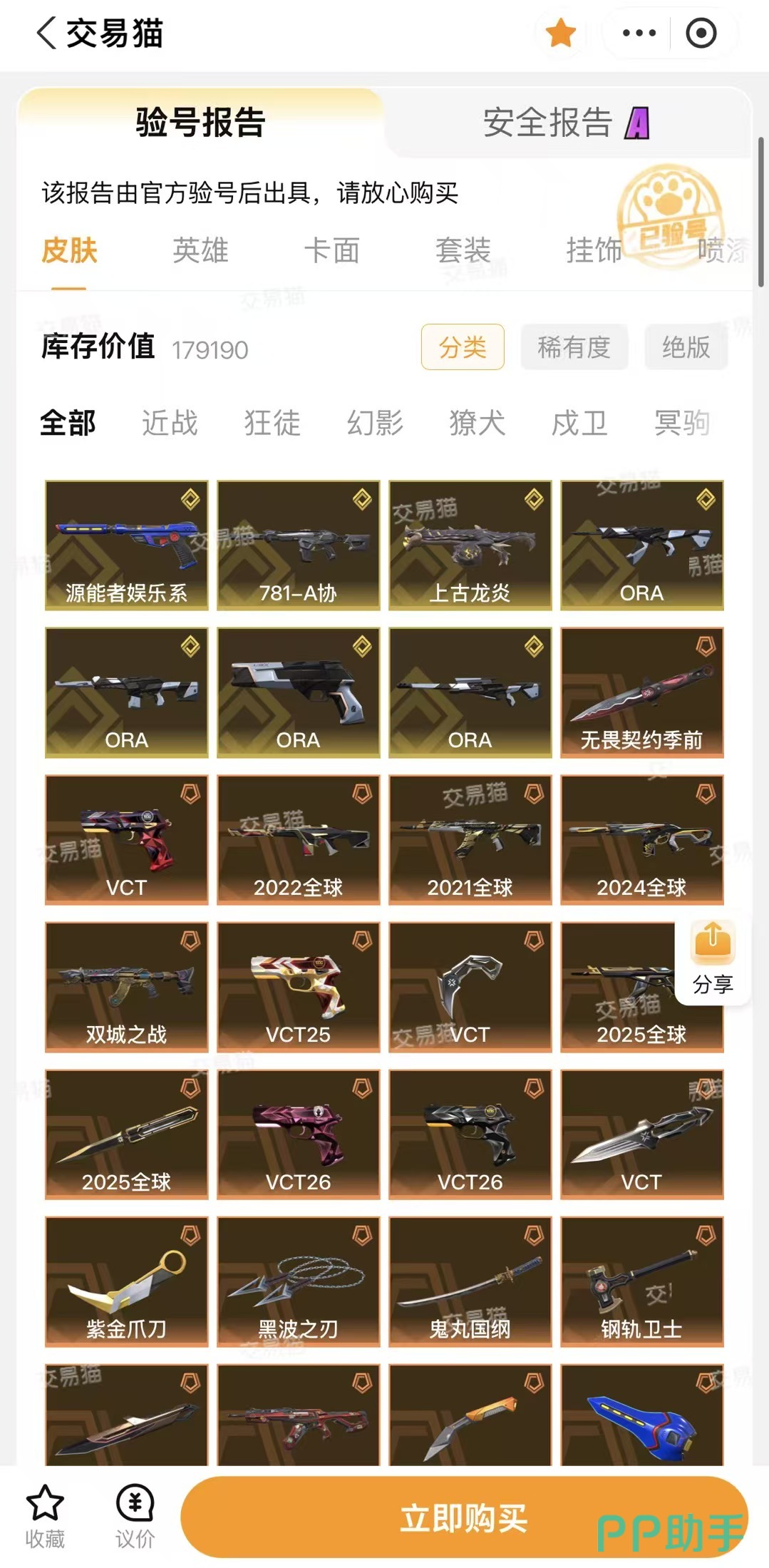 无畏契约账号验号报告与皮肤段位核对示例